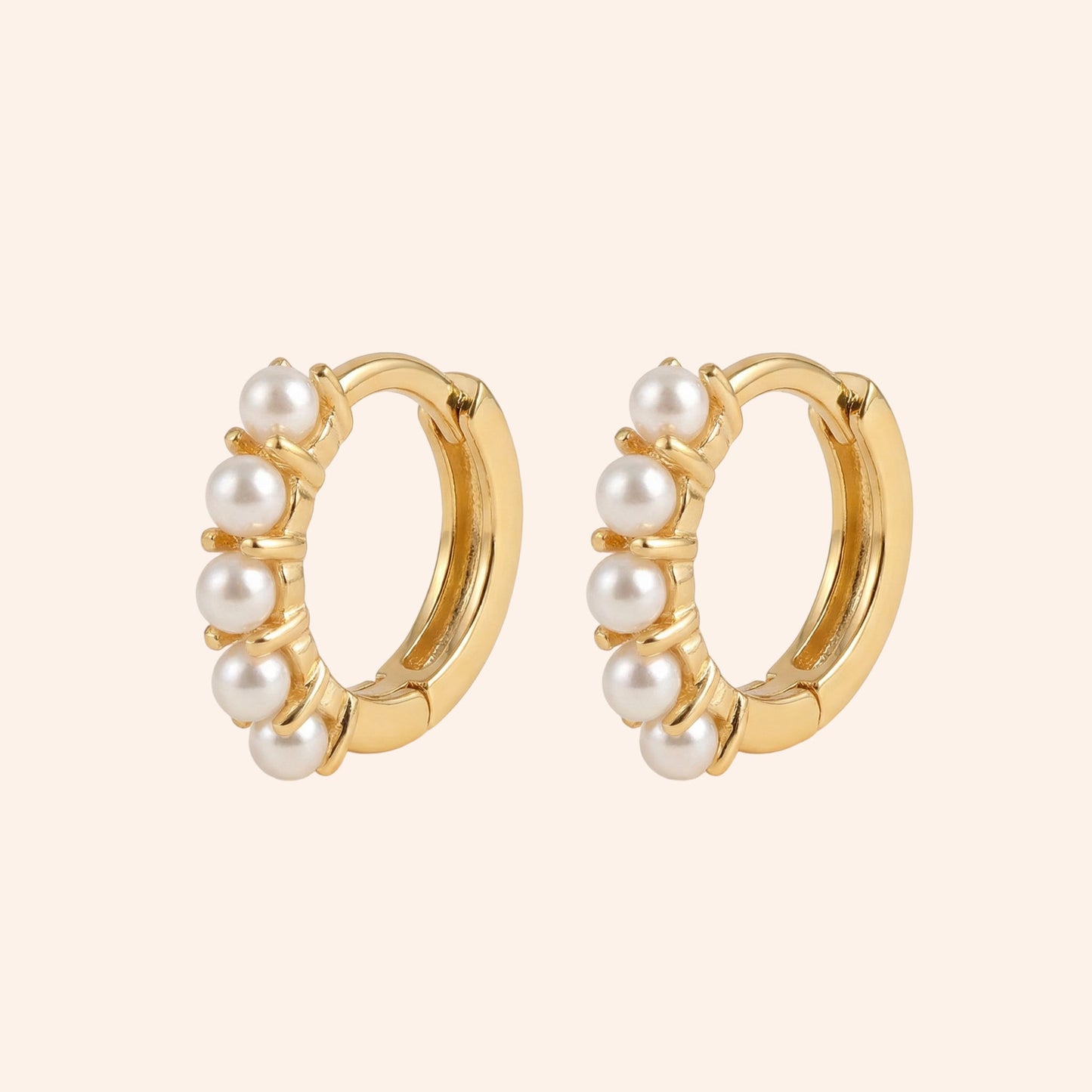 Mini Pearl Hoops