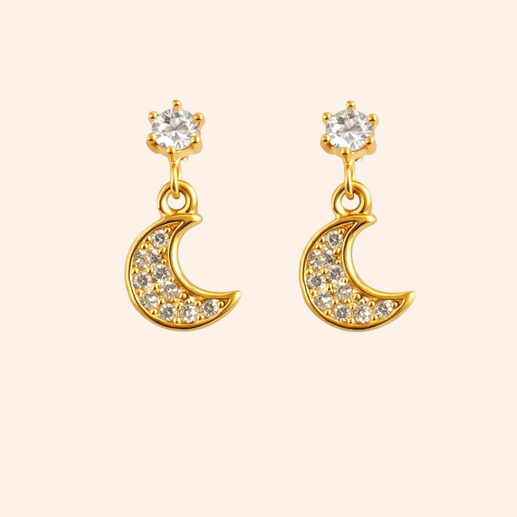 Stud Moon Earrings