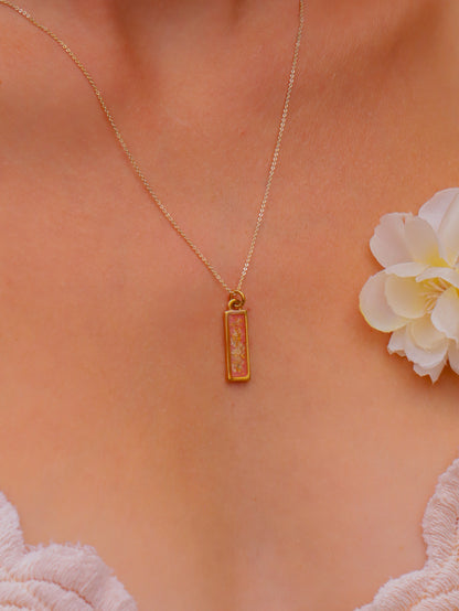 The Pink Rectangle Necklace