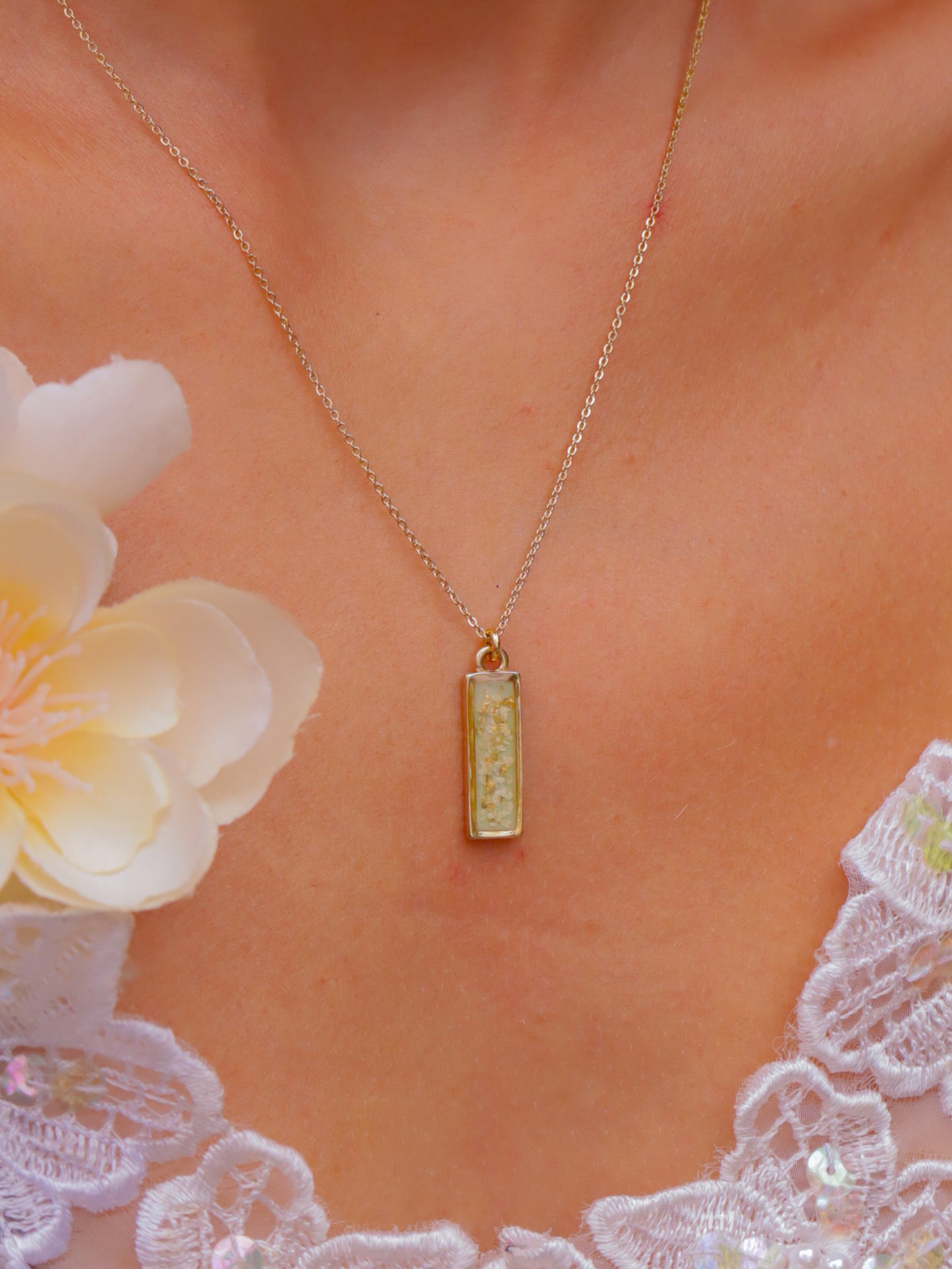 The Sage Rectangle Necklace