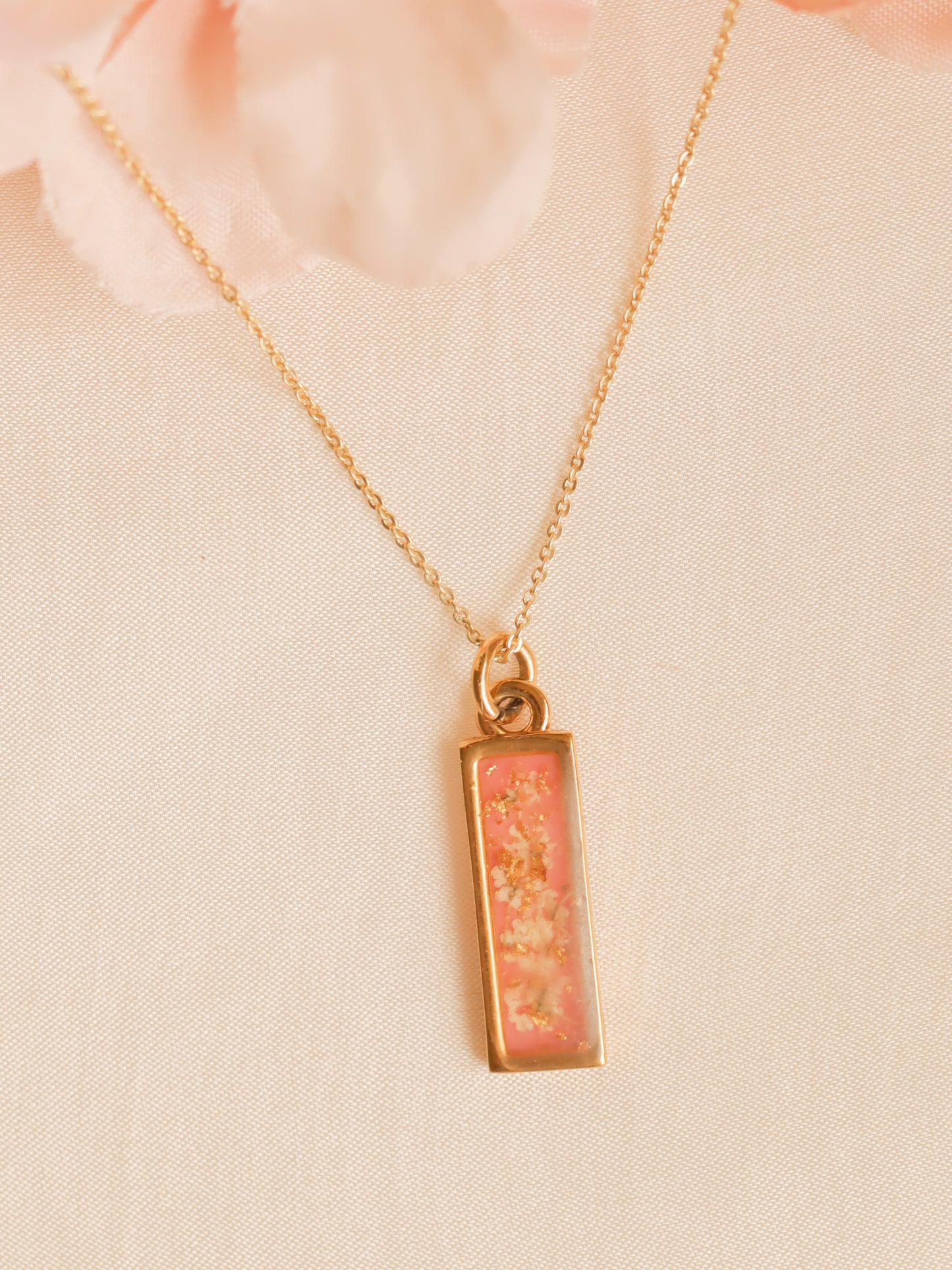 The Pink Rectangle Necklace