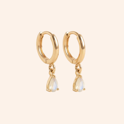 Mini Moonstone Hoops