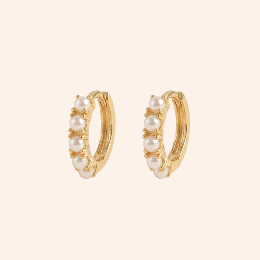 Mini Pearl Hoops