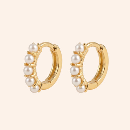 Mini Pearl Hoops
