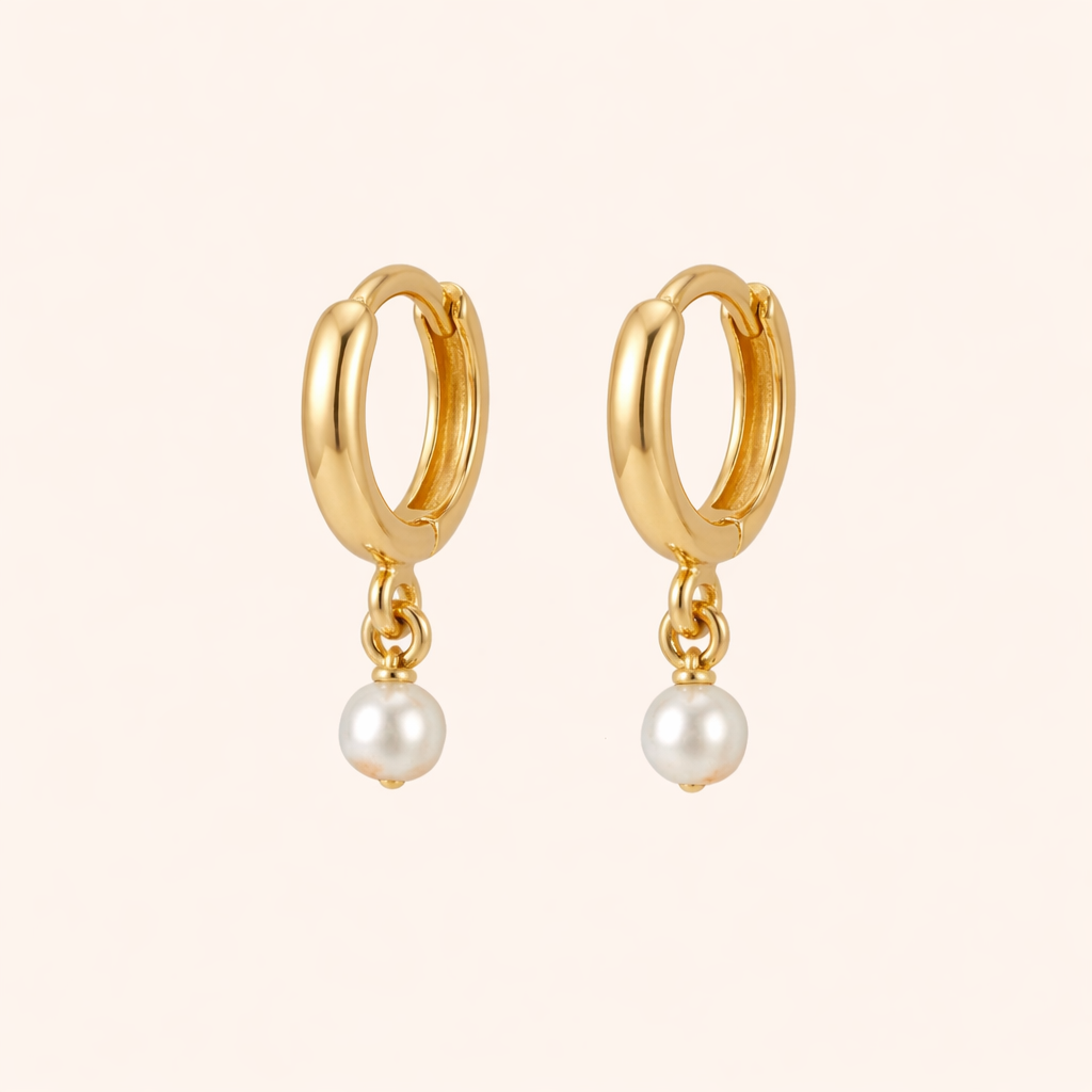 Mini Pearl Hoops