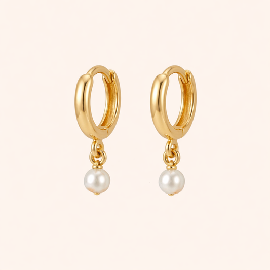 Mini Pearl Hoops
