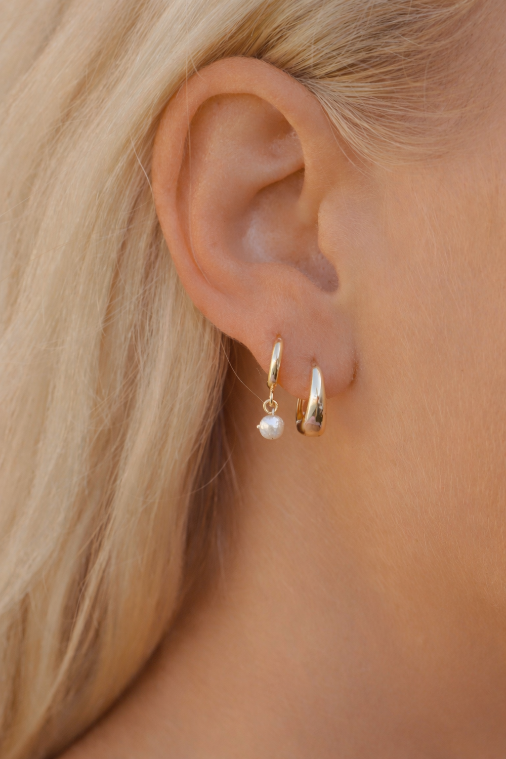 Mini Pearl Hoops